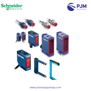 🔹 Photoelectric Sensor (Sensor Fotoelektrik) Digunakan untuk deteksi objek tanpa kontak. XU Series XUB Series XUK Series XUM Series XUY Series Through-beam Retro-reflective Diffuse 🔹 Inductive Proximity Sensor Untuk deteksi objek logam. XS Series XS1 / XS2 / XS4 / XS6 / XS7 M8 / M12 / M18 / M30 Flush & Non-flush 🔹 Capacitive Proximity Sensor Untuk deteksi non-logam, cairan, dan bubuk. XT Series XT1 / XT2 Level sensing & object detection 🔹 Ultrasonic Sensor Untuk pengukuran jarak dan level. XX Series XX5 / XX7 Distance & level measurement 🔹 Rotary Encoder Untuk posisi dan kecepatan putar. XCC Series Incremental encoder Solid shaft & hollow shaft 🔹 Limit Switch Sensor mekanik untuk posisi akhir. XCK Series XCKM / XCKN / XCKP / XCKT Roller lever, plunger, rotary head 🔹 Safety Sensor & Safety Device Untuk keselamatan mesin dan operator. XCS Safety Switch Safety interlock switch Safety relay & controller Safety light curtain (seri tertentu) 🔹 Pressure, Flow & Process Sensor Untuk aplikasi industri proses. Pressure switch & transmitter Flow sensor Level sensor